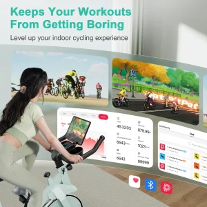 32-Level Magnetic Resistance Stationary Low Noise Workout Cycling Bike