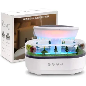 Rain Huiier Water Drip, 7 Colors, Raindrop Sounds, 250ml Essential Oil Aromatherapy Diffuser for Bedroom,