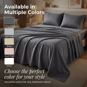 Cooling Bamboo Bed Sheets Set for Twin, Full, Queen, King  Size Bed - 18 Inch Deep Pockets