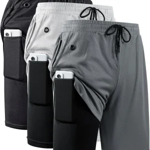 Men's 2-in-1 Lightweight Athletic Gym Workout Running Shorts with Compression Liner.