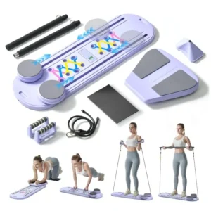 Pilates Board 6-in-1 Foldable  Reformer Core Training Kit with Auto-Rebound Ab Roller and Digital Display