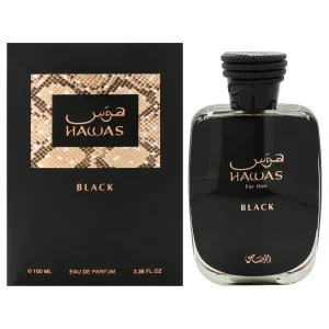 Perfume Rasasi Hawas Black EDP 100ML Long Lasting Woody Scent Luxury Men's Gift Set